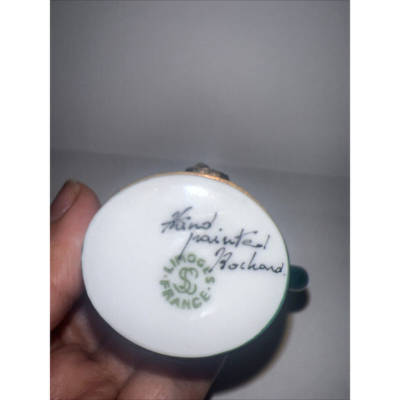 Limoges Peint Main Rochard Watering Can Trinket Box - Picture 4 of 5